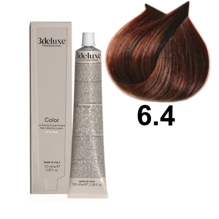 3DeLuxe profesjonalna farba do włosów 6/4 Ciemny miedziany blond 100ml 